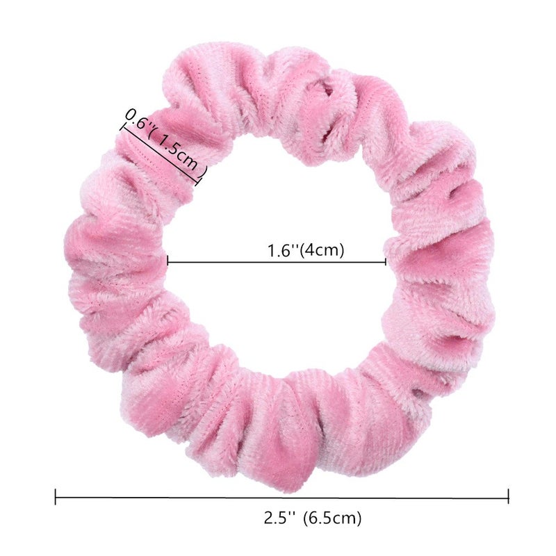 PIDOUDOU 10 Pack Assorted Color Small Velvet Scrunchies for Thin Hair Women Elastic Hair Bands Accessories - Image 4